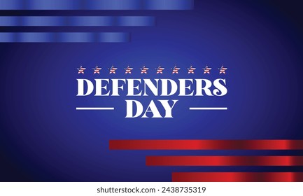 Defenders Day unique text with usa flag design