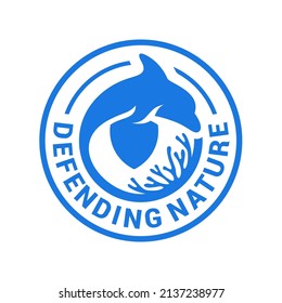 Defending nature Dolphin logo template