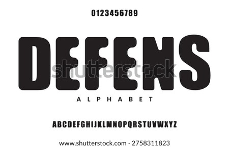 Defens Bold Heavy Rounded Display Font Alphabet for Sport Poster Gaming Logo and Masculine Branding