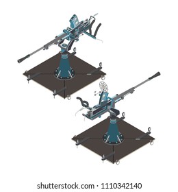 Defense air gun isometric vector isolated