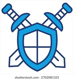 Ilustração do vetor de ícone azul de defesa