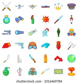 Defense capability icons set. Cartoon set of 36 defense capability vector icons for web isolated on white background