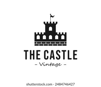 defense castle vector logo. white background