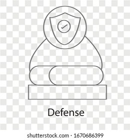 Defense concept on transparency background. Creative idea design. Flat vector illustration for template, brochure or presentation.
