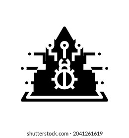 defense data base glyph icon vector. defense data base sign. isolated contour symbol black illustration