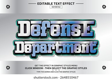 Defense department 3D editable text effect template