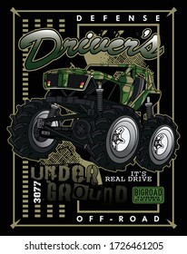 defense driver off road,vertor car illustration design for printing