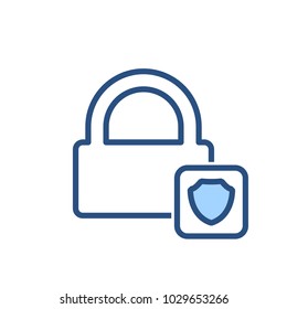 Defense guard lock protect protection security shield icon. Vector illustration