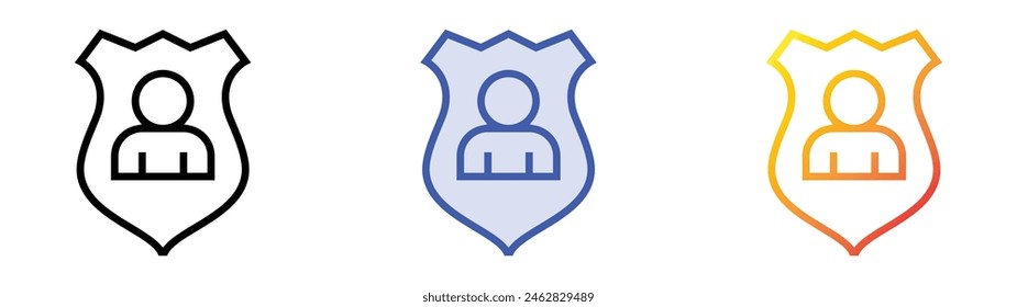 defense icon. Linear, Blue Fill and Gradient Style Design Isolated On White Background