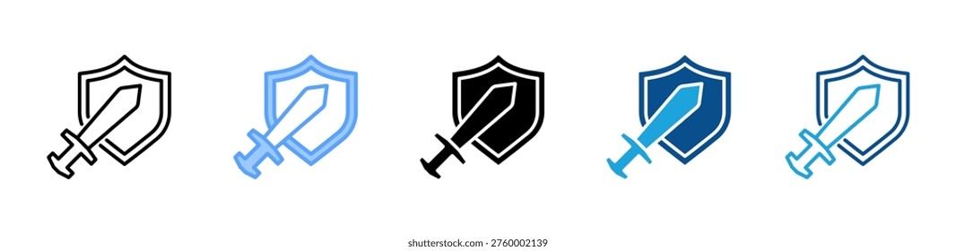 Defense icon multiple style and collection