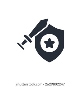 ícone de defesa. vetor.Editável símbolo de estilo traço.linear para usar web design,ilustração logo.Symbol.