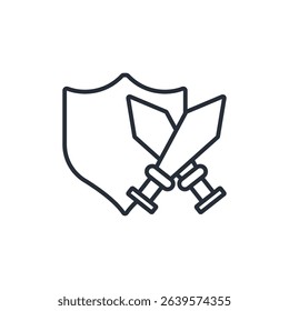 defense icon. vector.Editable stroke.linear style sign for use web design,logo.Symbol illustration.