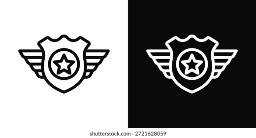 Ícone De Defesa Estilo De Plano De Fundo Branco E Preto