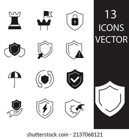 Defense icons set . Defense pack symbol vector elements for infographic web