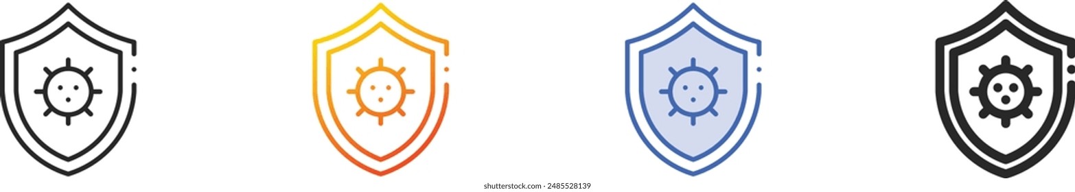 defense icon.Thin Linear, Gradient, Blue Stroke and bold Style Design Isolated On White Background