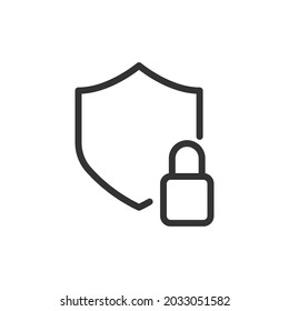 Defense line icon in trendy style. Stroke vector pictogram isolated on a white background. Defense premium outline icons.