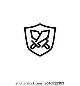 Diseño del Vector del icono del contorno de la defensa bueno para el Web o el App móvil