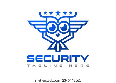 Ilustraciones de símbolos de iconos de vectores con el logotipo de seguridad de aves de la defensa. Un logo multifuncional que puede ser usado en muchas compañías y servicios de seguridad de guardias militares. Está listo para usar.