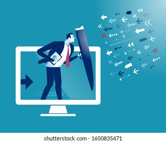 Defense. Protection from hackers and viruses Business vector illustration