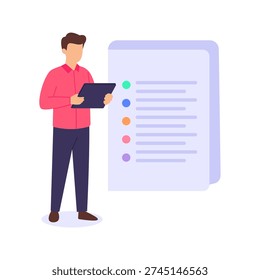 Defense Responses, preparing replies against legal allegations, Flat vector character illustration