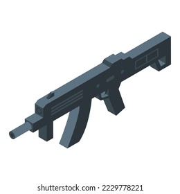 Icono de rifle de defensa vector isométrico. Las mujeres pelean. Ataque de boxeo