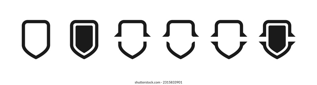 Defense shield illustrator modern icon set. For protection icon, defense, and security.