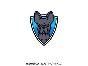 Defense shield logo with dog inside