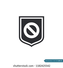defense shield pictogram icon logo template Illustration Design