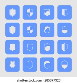 defense shield protection icon set