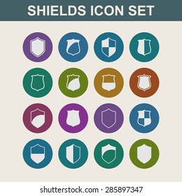 defense shield protection icon set