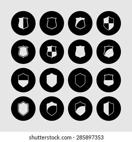 defense shield protection icon set