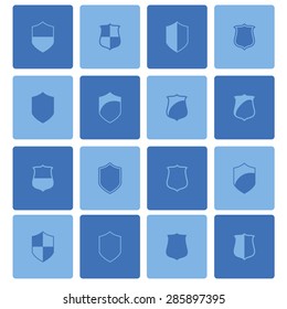 defense shield protection icon set
