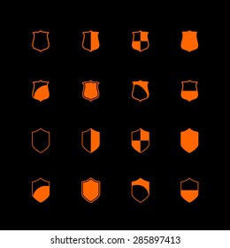 defense shield protection icon set