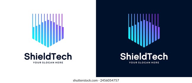 defense shield technology logo for internet data security design