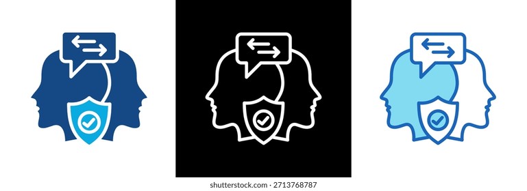 Ilustração de vetor de estilo triplo de ícone do Defense Talks