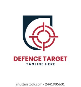 Plantilla de vector creativo de diseño de logotipo de objetivo de defensa