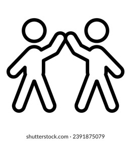 Vector de contorno de icono de entrenamiento de defensa. La gente lucha. Autojudo
