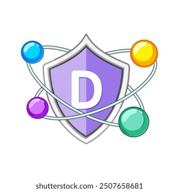 defense vitamin shield cartoon. nutrition antioxidant, vitality strength, resilience energy defense vitamin shield sign. isolated symbol vector illustration