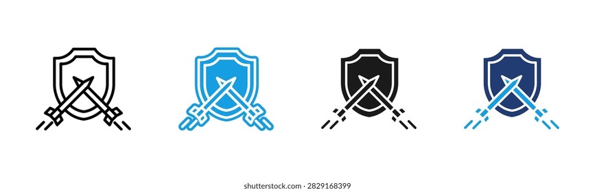 Defense web icon multiple style collection