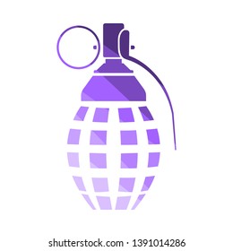 Defensive Grenade Icon. Flat Color Ladder Design. Vector Illustration.