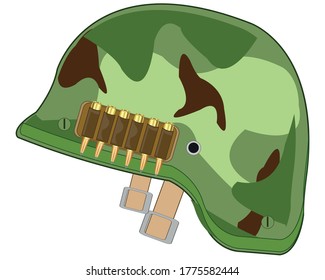Defensive helmet of the military colour camouflage