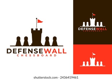 Defensive Pawn Rook Chess Logo Design