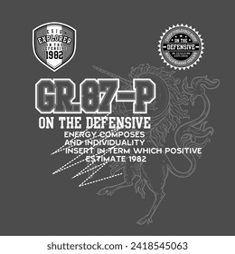 Defensive stylish typographic slogan. Vector illustrations for printed t-shirts, screen printing, typography, posters and more.