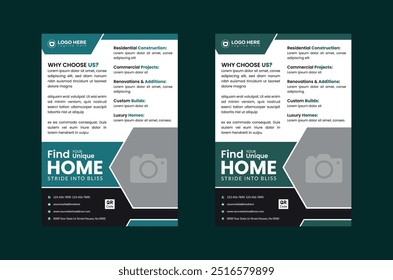 Plantilla de diseño de folleto de diseño de diseño diferente, Vector de folleto inmobiliario uso editable completo para fines múltiples y marketing