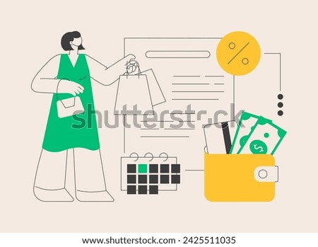 Deferment of payment abstract concept vector illustration. Net payment terms, buy now pay later, student loan dept, financial hardship, qualify for deferment, credit score range abstract metaphor.