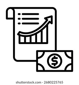 Deferred Revenue Icon Line Vector Illustration