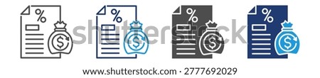deferred tax icon set multiple style