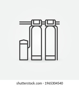 Deferrización del icono o símbolo del concepto vectorial de la Estación de Agua en el estilo de línea delgada