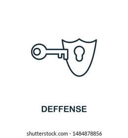 Deffense thin line icon. Creative simple design from security icons collection. Outline deffense icon for web design and mobile apps usage.