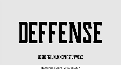 DEFFENSE, VARSITY SPORTY UNIVERSITY FONT TYPEFACE VECTOR ALPHABET